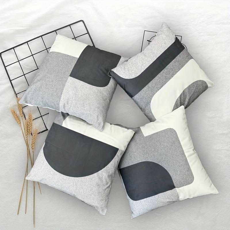 Black White Minimalist Fashion Modern StyleCover Bedroom Sofa Decoration Polyester Cushion Cover with Zipper