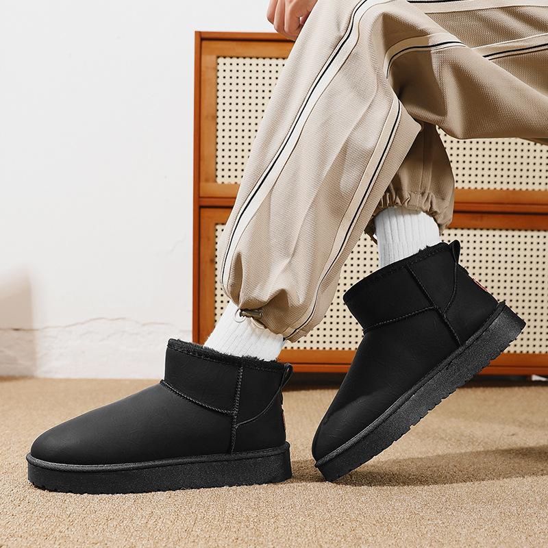 Winter men's velvet thickened cold-proof and warm large cotton boots retro short non-slip wear-resistant comfortable snow boots
