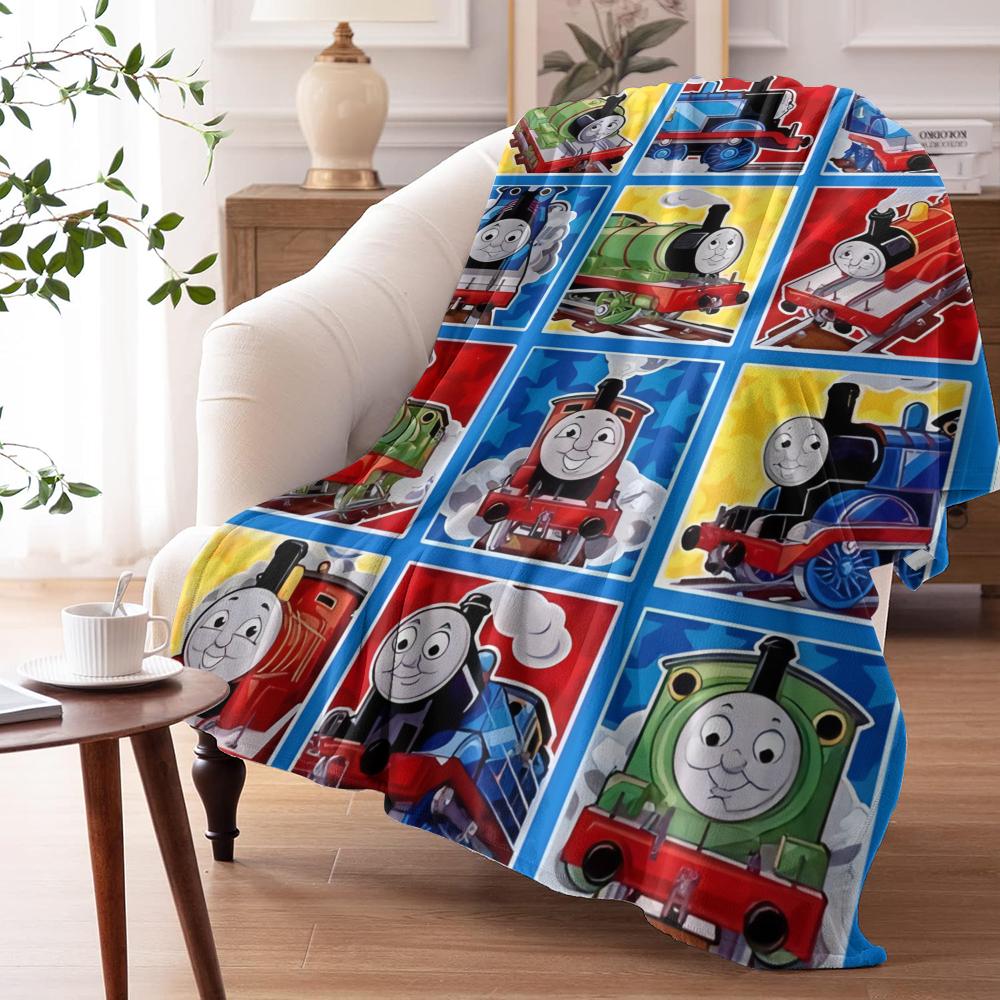 T-Thomas The Train Throw Soft Flannel Throw Summer Blanket Lightweight Cozy Nap Blanket for Sofa Bed Travel