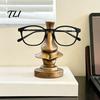 Artistic Sculpture Statue Big Nose Glasses Holder, Retro Resin Eyeglass Stand, Vintage Desk Accessory Humorous Eyewear Display Organizer for Home And