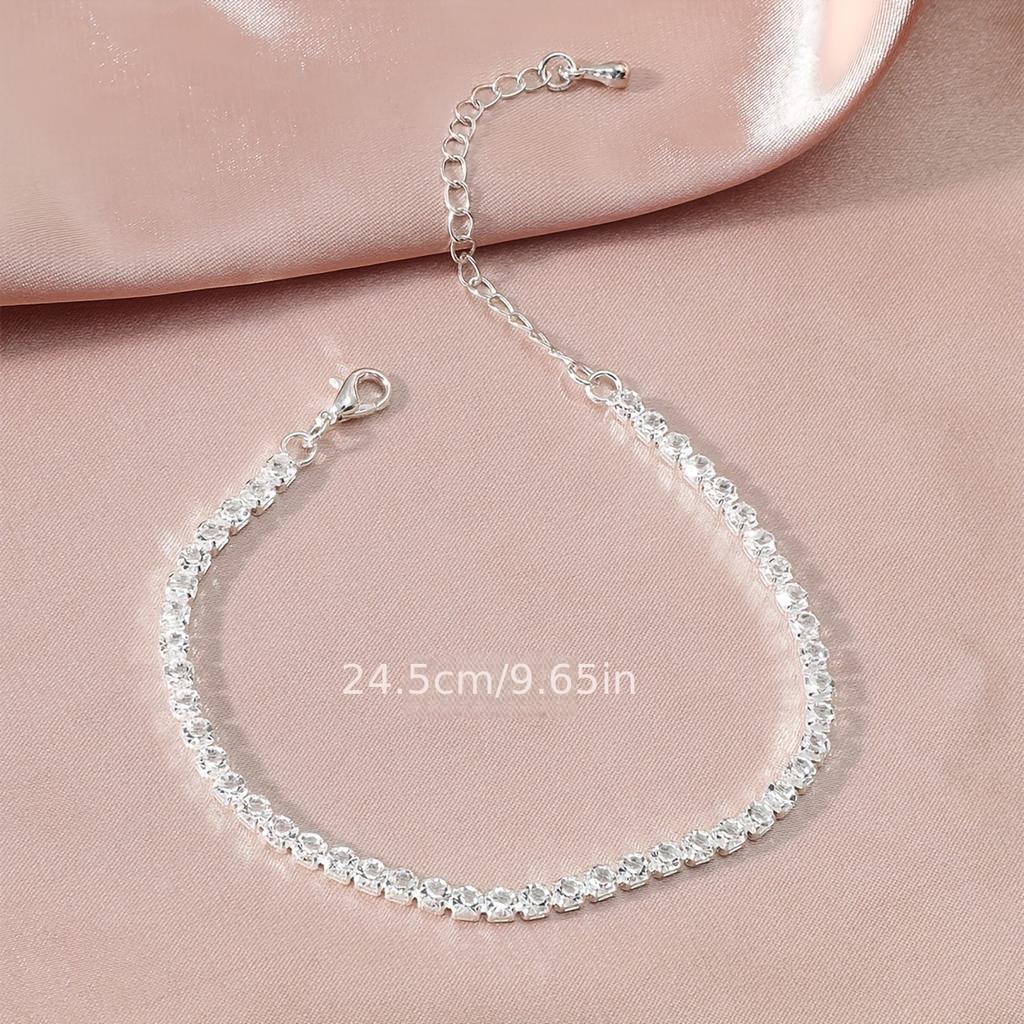 Summer Fine Paragraph Shiny Full Diamond Anklet Fashion Hundred Matching Sexy Anklet High-Grade Women's Anklets