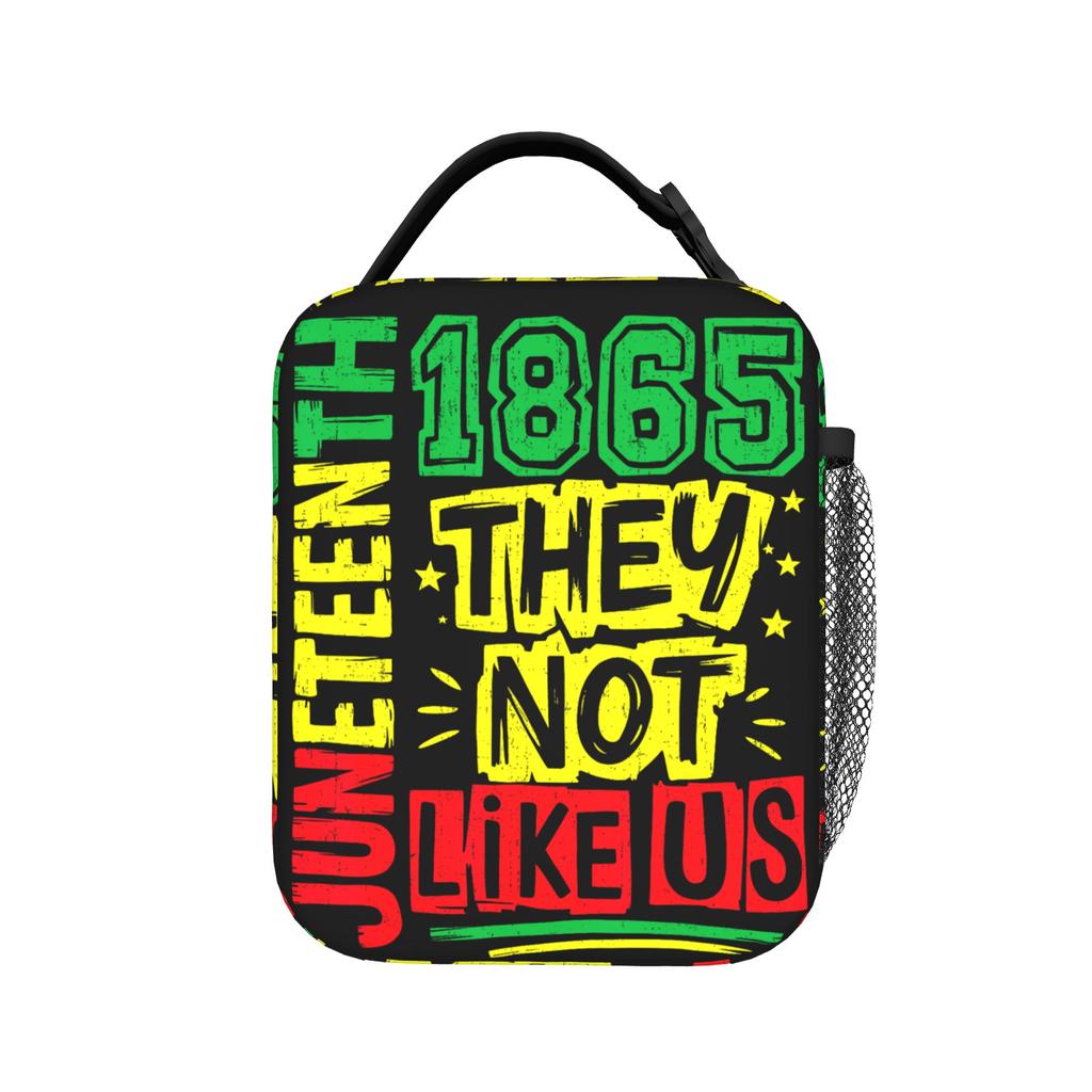 Black History Juneteenth 1865 Insulated Lunch Bag Leakproof Meal Container Cooler Bag Tote Lunch Box Office Travel Bento Pouch