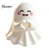 Small Vinyl Ghost Statue Halloween Cute Figurine, Mini Cartoon Statue, Little Spooky Figurine Desktop Ornament for Tiered Tray Home Table Decor