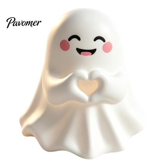 Small Vinyl Ghost Statue Halloween Cute Figurine, Mini Cartoon Statue, Little Spooky Figurine Desktop Ornament for Tiered Tray Home Table Decor