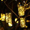 Solar Mason Jar Lights 8 Pack 30 LEDS Waterproof Fairy Firefly Jar Lids String Light for Patio Yard Garden Decor Lamp (NO JARS)