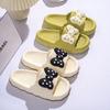 Women's Fashion Thick Soled Slippers 2024 Summer New Soft Bottom Bathroom Anti-Slip Wear-resisting Butterfly Knot Beach Shoes