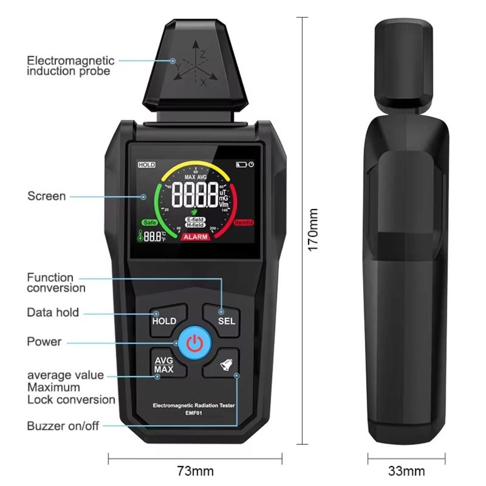 EMF01 Electromagnetic Field Radiation Tester High Precision Ghost Hunting Detector Gauss Meter