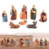Nativity Scene Figures Resin Statue Holy Family Crafts Artwork Religious for TV Shelf Fireplaces Christmas Decoration