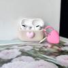 Cute 3D Heart Love Silicone Earphone Accessories Case For Airpods 3rd For Airpods 1 2 Pro2rd Cover Creative Smile Ornament Keyri