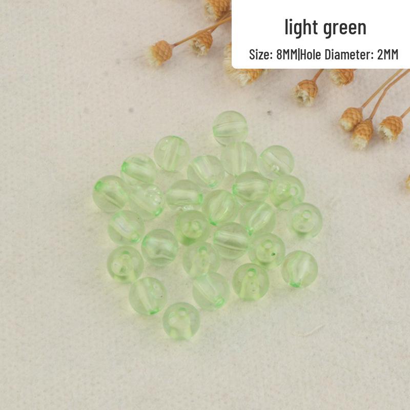 Perforated Transparent Round Acrylic Beads: Solid Color Crystal Resin Beads for DIY Beading Projects