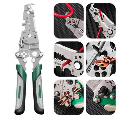 18-in-1 Foldable Wire Stripper Ergonomic Handle Easy To Use Portable Multifunctional Wire Stripper Crimper Cable Cutter Pliers