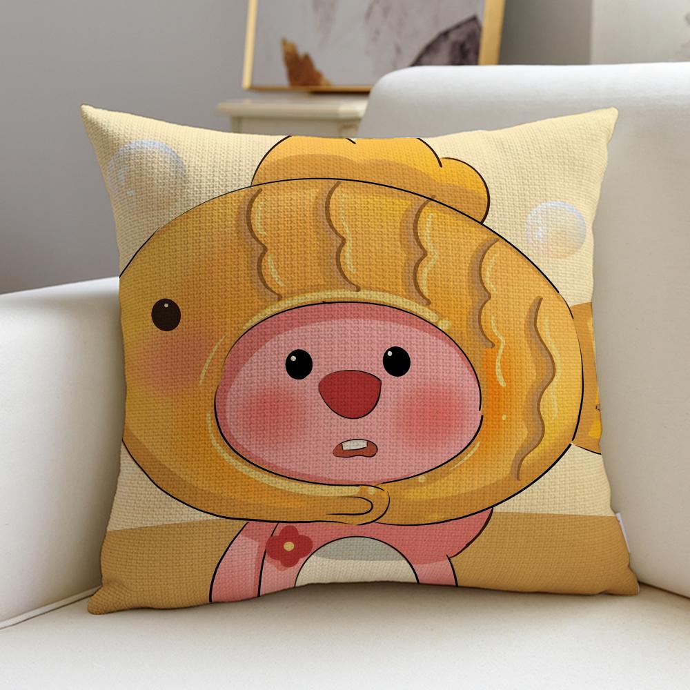 Silly LloopyS Cushion Cover Breathable and skinfriendly linen pillowcase square removable and washable cushion
