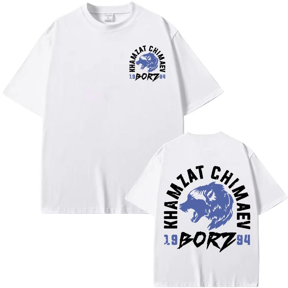 2026 Khamzat Chimaev borz Logo Graphic Tshirts Mens Clothing Vintage Fashion Gothic Cool T Shirts Casual pure Cotton Top