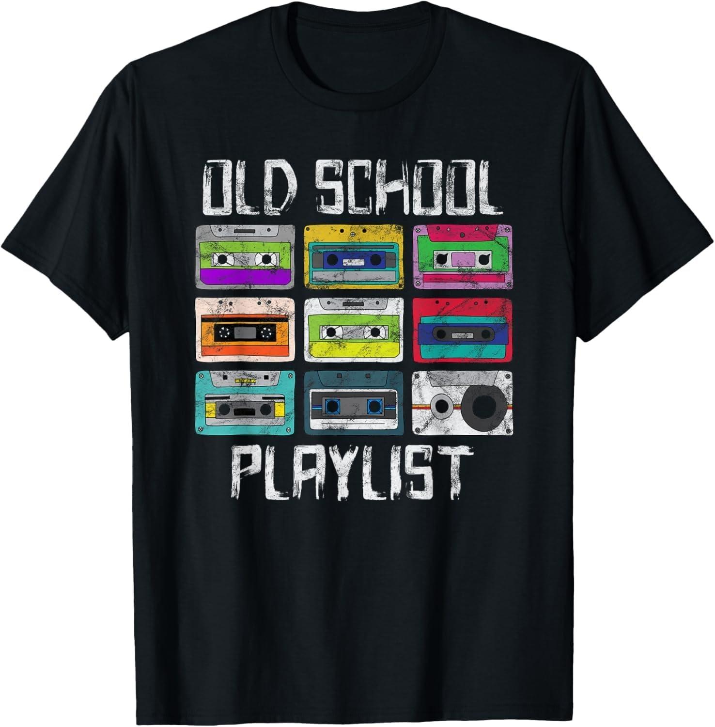 JVDRRY Cassette Tape Music Retro 80s Playlist T-Shirt S