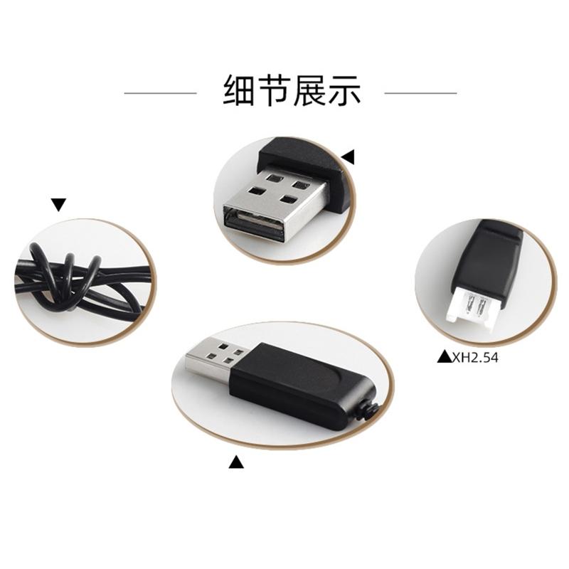 3.7V USB Charging Cable XH2.54 Plug Lithium Battery Charger with Indicator Light for RC Aircraft Helicopter Toys Accessories