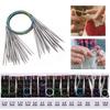 Colored Steel Wire Circular Knitting Needles, 40cm Bent Stainless Steel Weaving and Sweater Needles