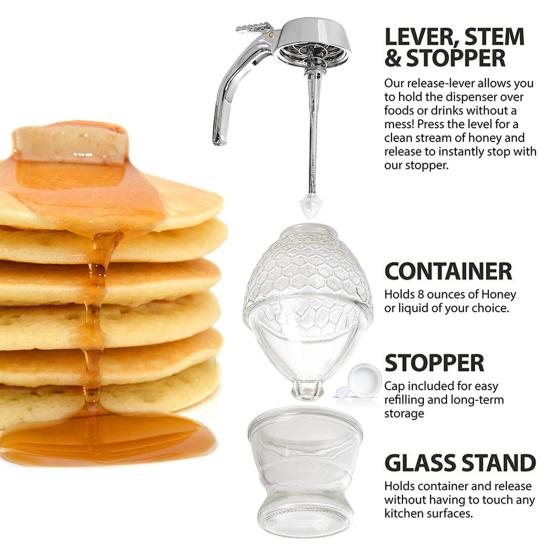 Honey Dispenser Press Type Sugar Container ABS Honey Syrup Dispenser Container for Home