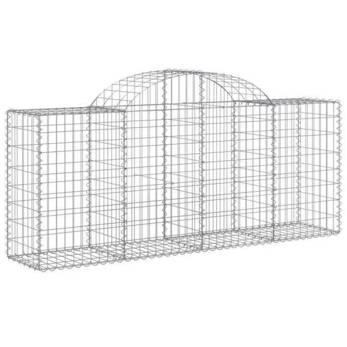 VidaXL Paniers à gabions arqués 40 pcs 200x50x80/100 cm Fer galvanisé, gabion, cage de gabion, panier de mur de gabion, mur 3146317