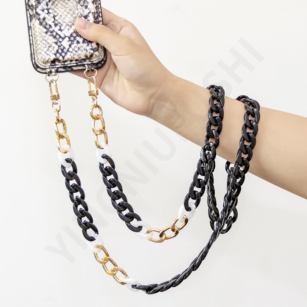 New acrylic color neck anti-lost mobile phone chain, convenient messenger hand carry fashionable mobile phone case hanging chain