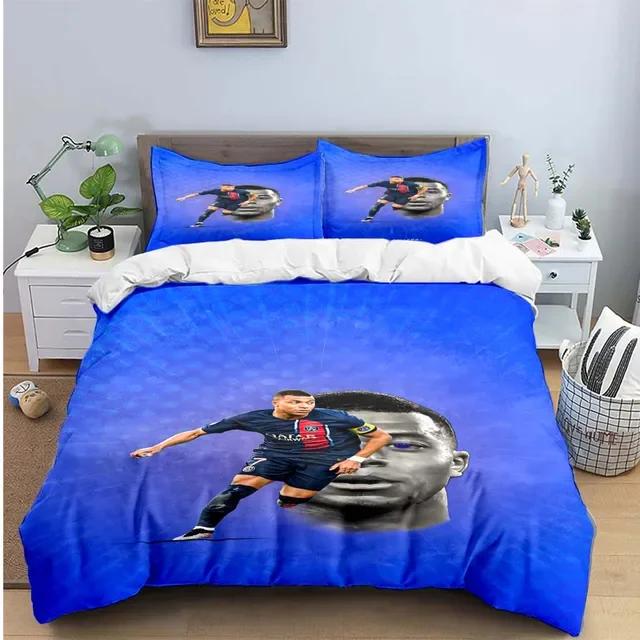 Set Biancheria da Letto Digitale alla Moda Calcio M-Mbappe Copripiumino Piumone Letto Giovani Bambini Ragazza Ragazzi Regalo di Compleanno