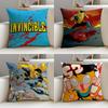 Bold IInvincibleS Cushion Cover Breathable and Skinfriendly Linen Pillowcase Square Removable and Washable Cushion