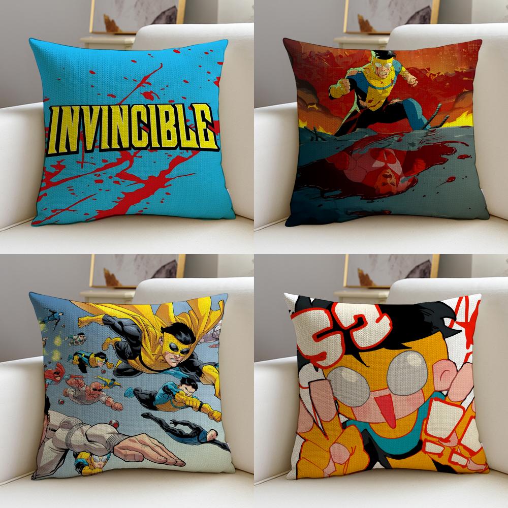 Bold IInvincibleS Cushion Cover Breathable and Skinfriendly Linen Pillowcase Square Removable and Washable Cushion