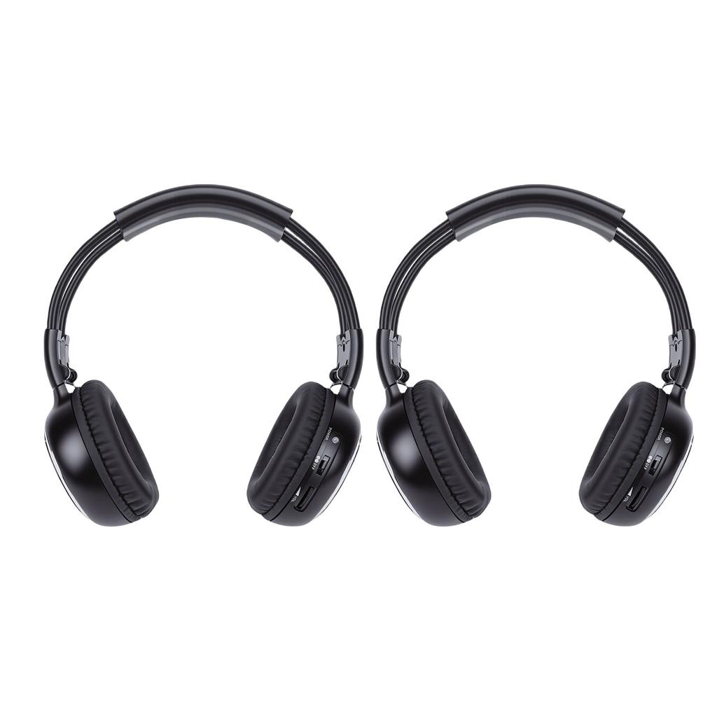 2er-Pack kabellose Kopfhörer für das Auto, 2-Kanal-IR-Funkkopfhörer für Fahrzeug, universelles Rear-Entertainment-System