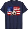 Vintage Soccer 4th of July American Flag Unisex T-Shirt