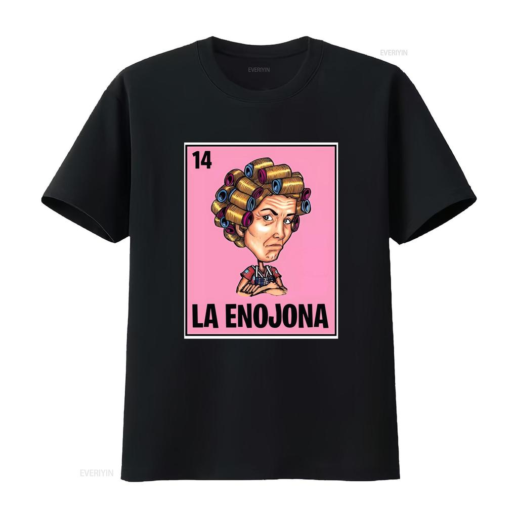 La Enojona Dona Florinda Chilindrina Chavodel8 Funny Mexican Loteria T Shirt Vintage Washed Breathable Designer Clothes Graphic
