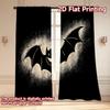 Set Of 2 Flat Printing Curtains Without Rod Halloween Bat Silhouette Holiday Easter Printed Versatile Polyester Made