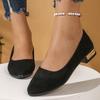 Sharp Pointed Suede Women's Shoes 2025 New Style Shallow Mouth Low Heel Shoes Square Root  Women's Casual Shoes