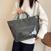 Tote Bag Transparent Jelly Bag Storage Bag Letter Prints Handbags Simple PVC Tote Bag  Fitness Bag