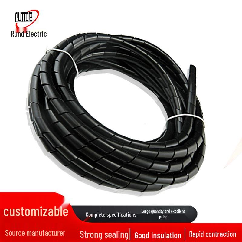Black & White Cable Management Sleeve - Wire Bundle Protective Tube Black 30mm (1.3m)