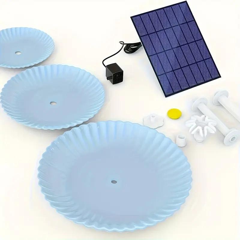 Solar Fountain Pump DIY 3.5W Solar Water Pump with 3 Tiers Birdbath Solar Fountain Detachable Solar Pump For Birdbath Fish