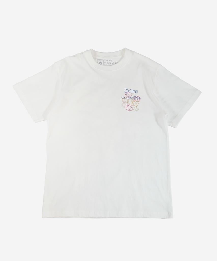 Laipeutaimkollegtibeu Still Here Flower T-Shirt White