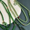 108-Bead Green Tassel Necklace - Long Chinese-Style Sweater Chain Accessory