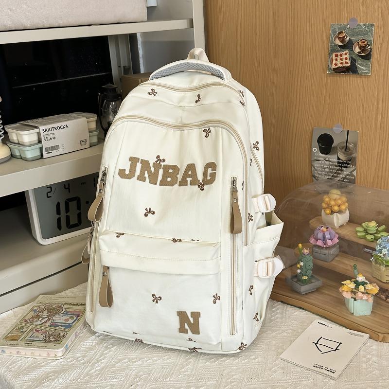 Fashion Korean version backpack large capacity letter trendy cool versatile casual backpack Harajuku junior high school college student schoolbag