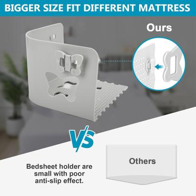 Yousheng 4Pcs Bed Sheet Holder with Butterfly Buckle Non-slip Bedsheet Corner Fastener Keep Sheets Tight All Mattress Size Fitted Sheet Fixing Clip