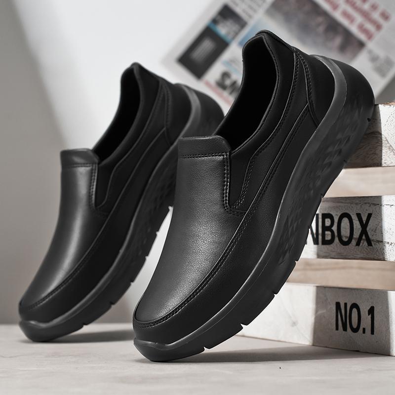 Chef Special Shoes Men's Shoes Labor Insurance Shoes Non-slip All Black Hotel Workshop Work Shoes Wear-resistant Waterproof and Oil-proof 45