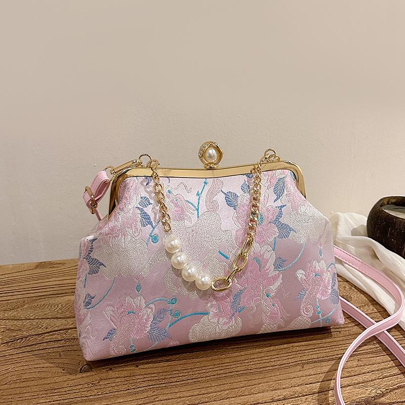 Chinese-style Embroidered Cheongsam Women's Bag, Retro Handbag, Ancient-style Hand-held Gold Women's Bag