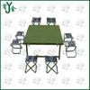 Youjin Military Green Folding Field Table and 8 Stool Set
