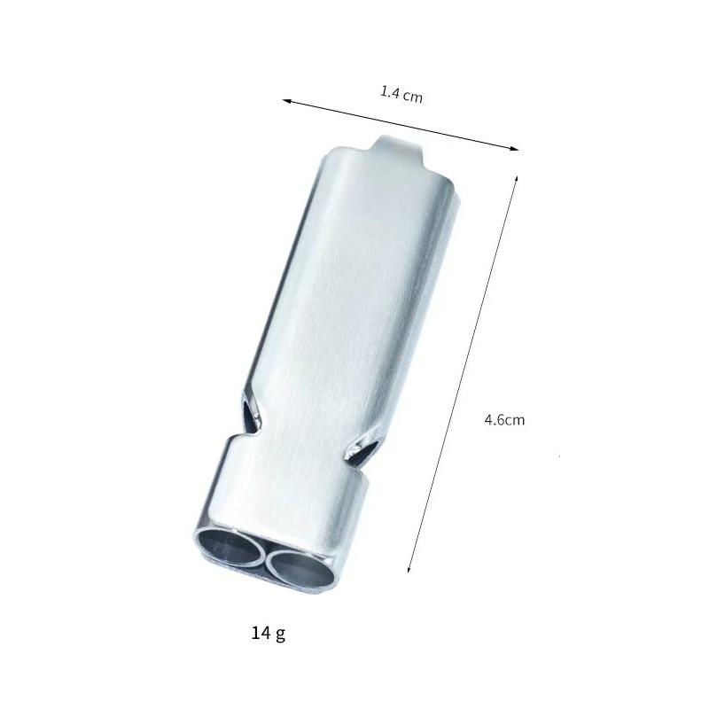 Stainless Steel Double-Tube Outdoor Camping Emergency Whistle Portable Outdoor Tools EDC Whistle Emergency Multi Tool