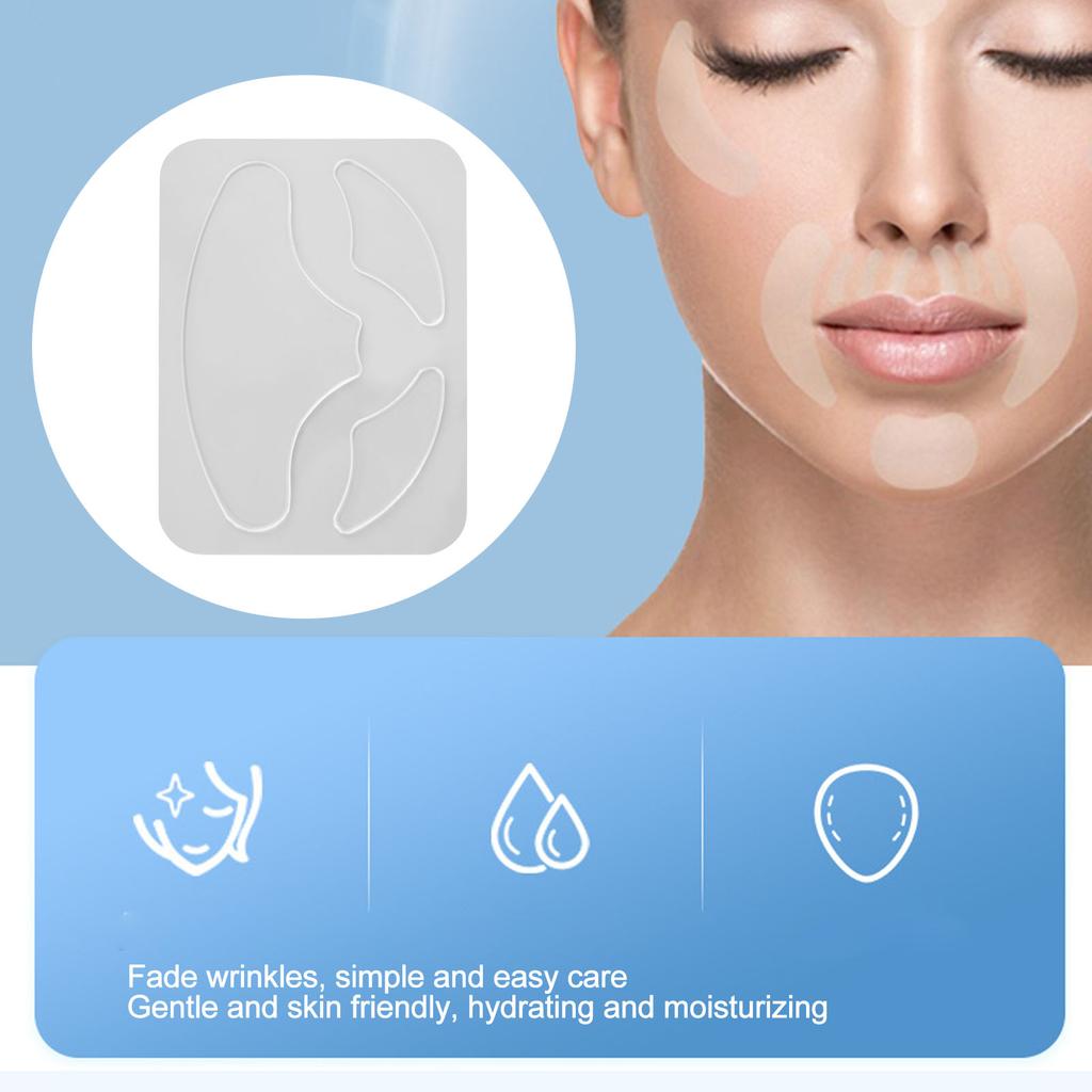 Silicone Prevent Wrinkle Sticker 3 In 1 Reusable Face Forehead Neck Chest Chin Wrinkle Patches for Faces