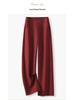 Spring 2025 Women's Drapey High-Waisted Wide-Leg Pants - Slimming, Casual, Straight-Leg Trousers