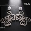 Smart Hollow Butterfly Pendant Earrings Light Luxury Flower Earrings