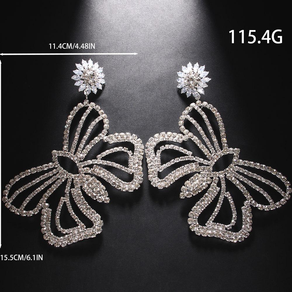 Smart Hollow Butterfly Pendant Earrings Light Luxury Flower Earrings