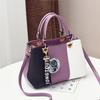 Women's bag New Fashi Hair Ball Pendant Hit Color Ladies Handbag Trend All-match Retro PU Messenger Bag Shoulder Bag Wallet