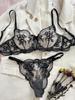 Flower Embroidery Perspective Mesh  Sexy Comfortable  Simple And Generous Lingerie Set Sexy Lingerie  Sexy Costume