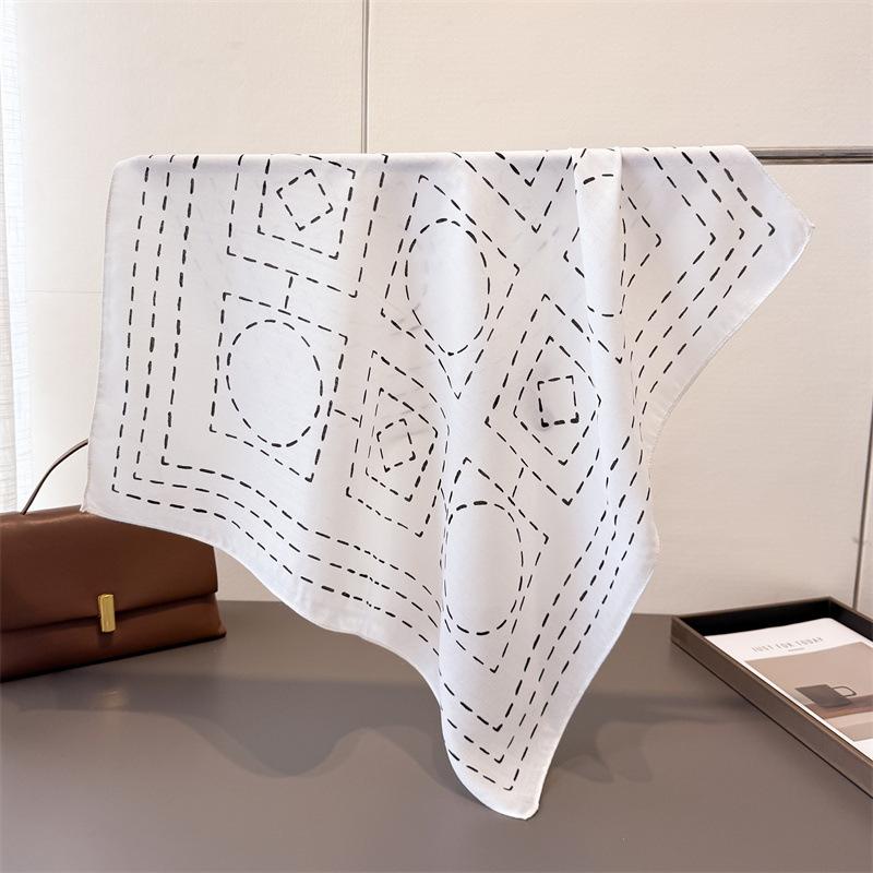 

Геометрические линии Елочка Хлопок и лен Маленький квадратный шарф Шелковый шарф Имитация бархата Головной платок Шаль Шарф для защиты от солнца Женский 68 * 68Cm (1-3cm error)