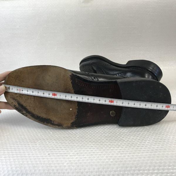 Vintage 80s-90s Made In Germany Lloyd Genuine Leather Wingtip Shoes Size 43 9F 27.5cm Black(USED)